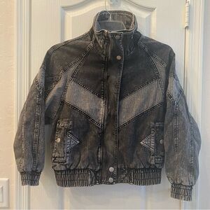 Vintage denim bomber jacket